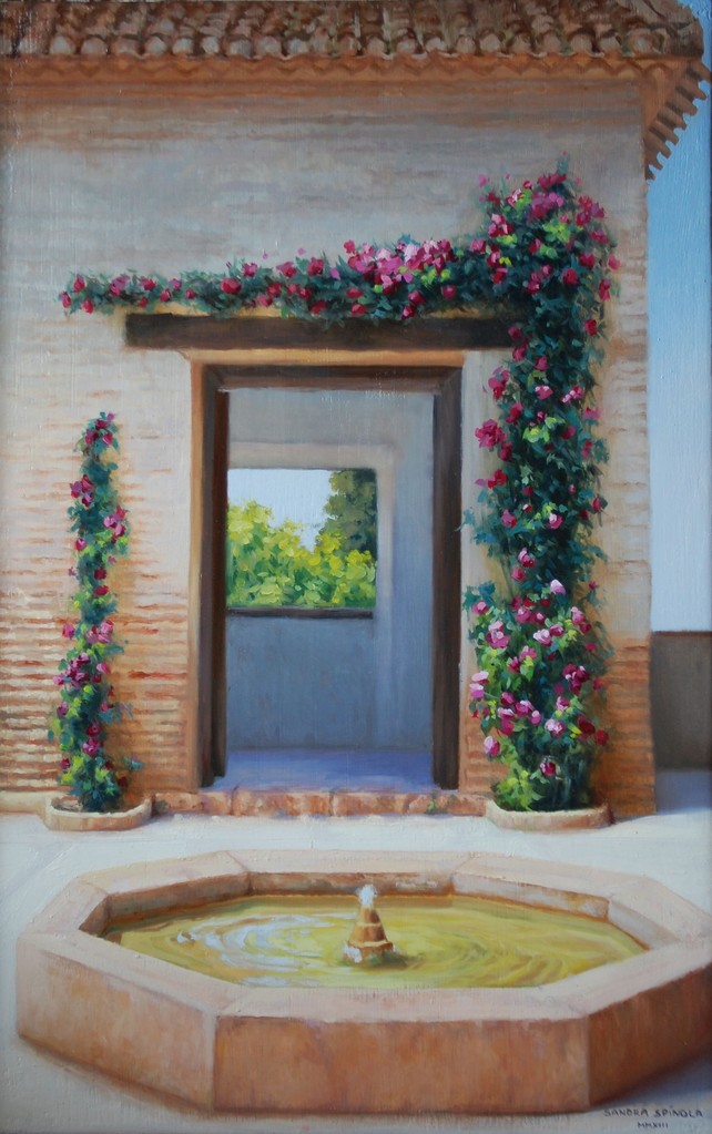 Andalucía, Oil on canvas mounted on panel, 13 x 21 inches.