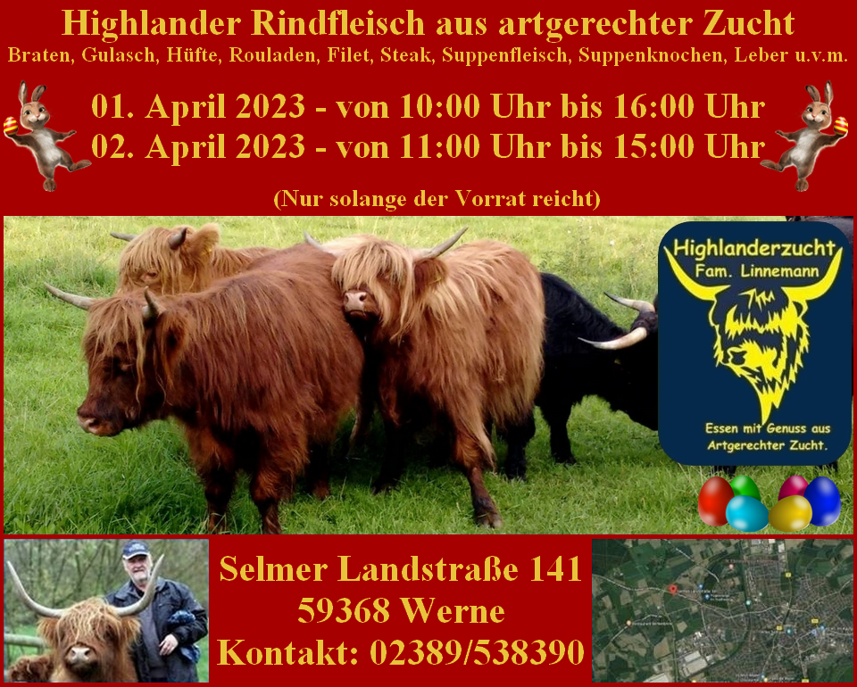 Bestes Rindfleisch aus der Highlander – und Galloway-Zucht Linnemann