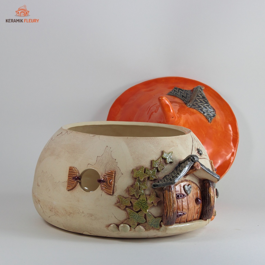 YushengTai Garnschale Aus Keramik - Mit 8-teiligem Häkelset