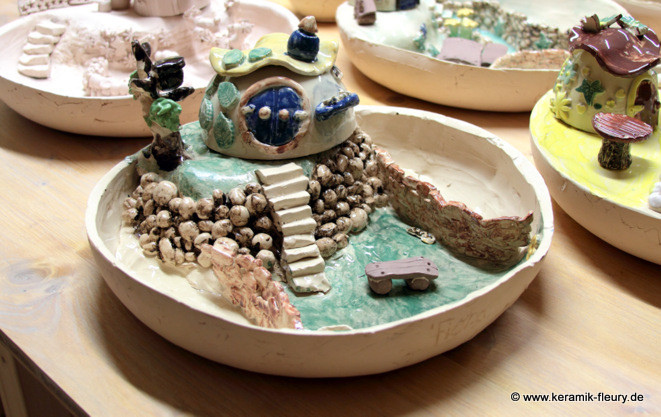 Kindertöpferkurse - Miniaturengarten