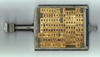 Monotype matrix used to cast metal type