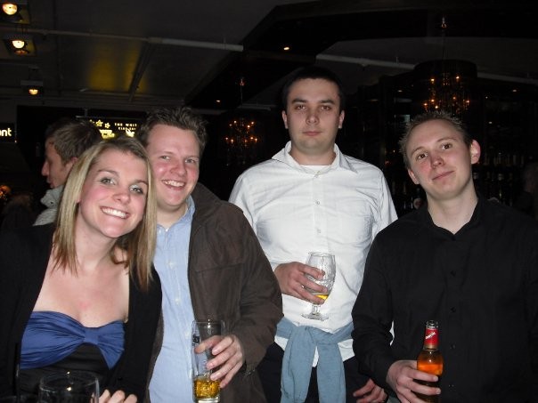 xmas social - lou, andy, lucaz & dave