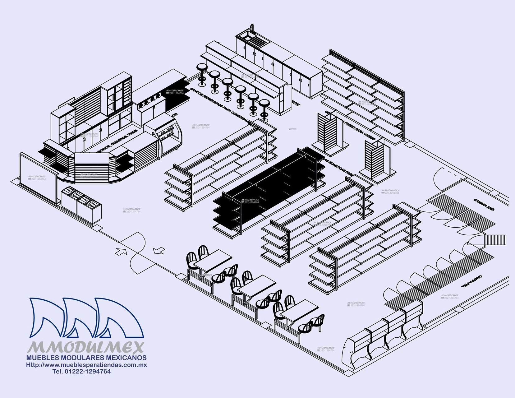 MUEBLES PARA TIENDAS DE ABARROTES, MINISUPER