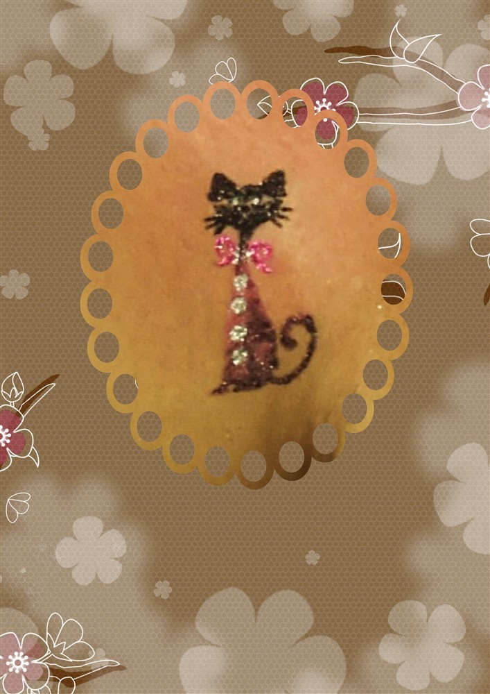 Tatoo paillettes "Chat"