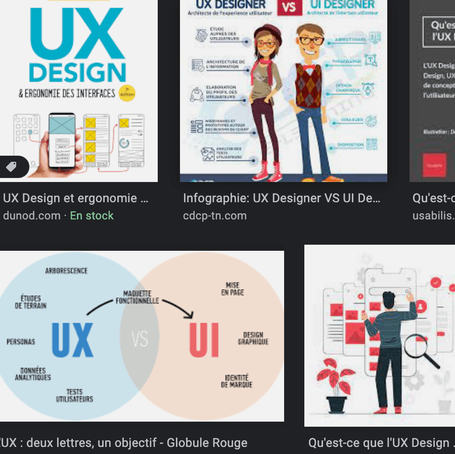 Illustrations de l'UI et l'UX