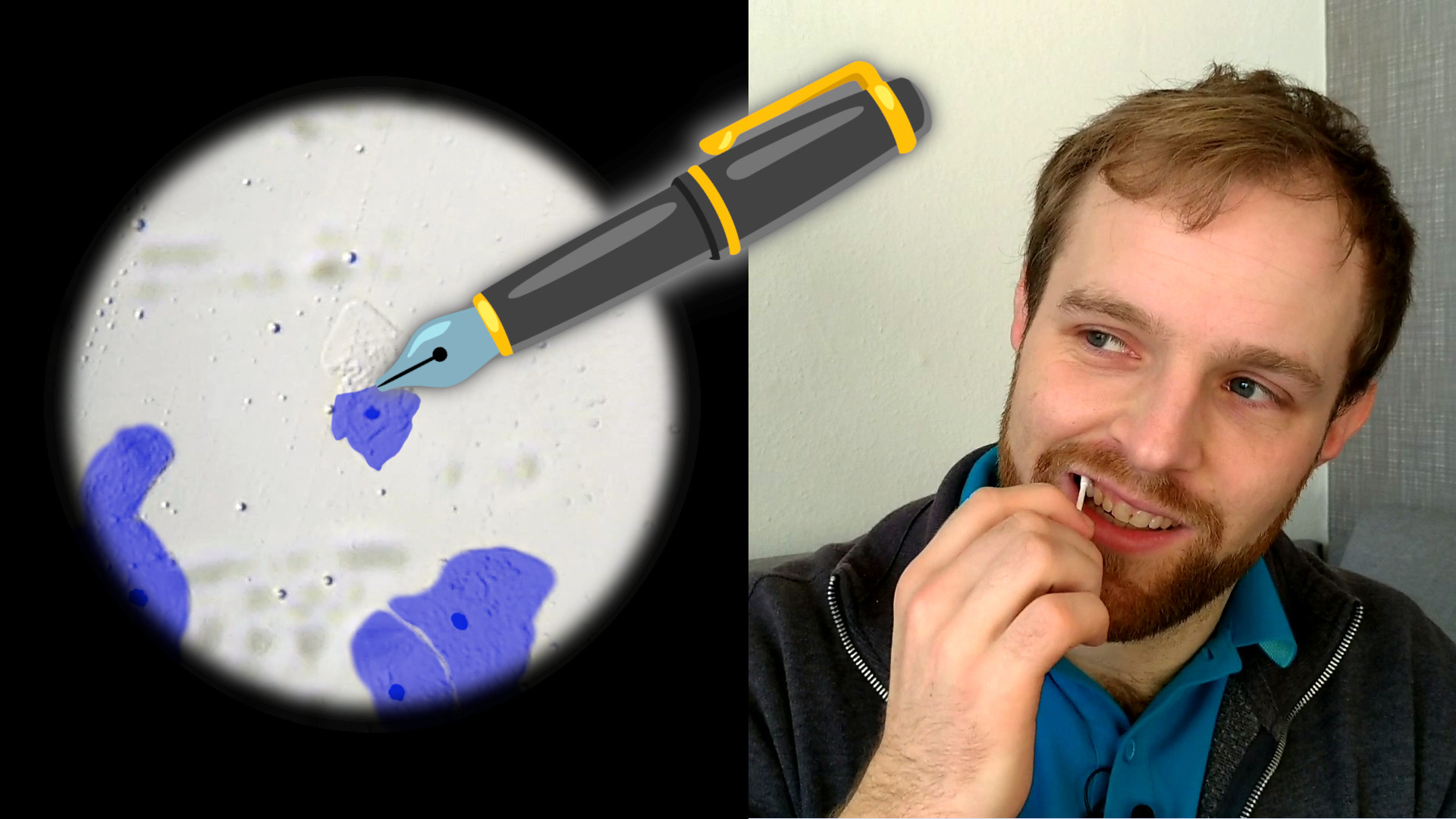 Zellen beim Mikroskopieren mit normaler Tinte einfärben?