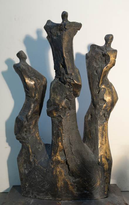 3er Gruppe Bronze 46 x 30 cm