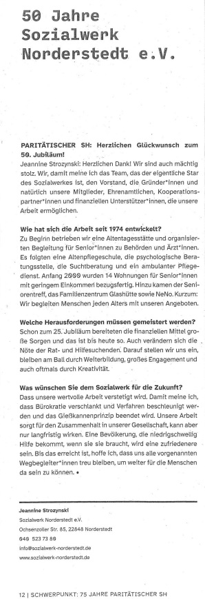 sozial - Die Mitgliederzeitschrift des Paritätischen S-H #2/24