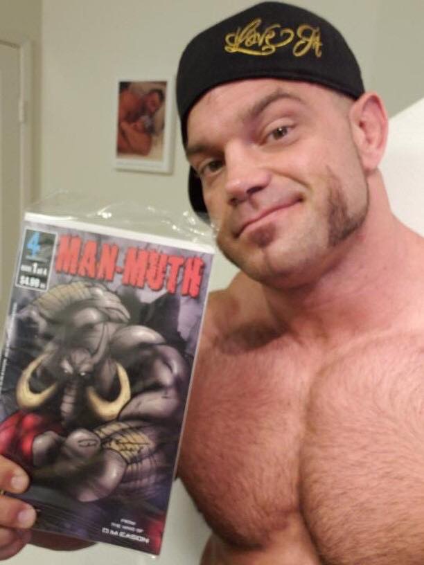 Pro Wrestler and X-Division Champion, Brian Cage has his copy of Man-Muth!