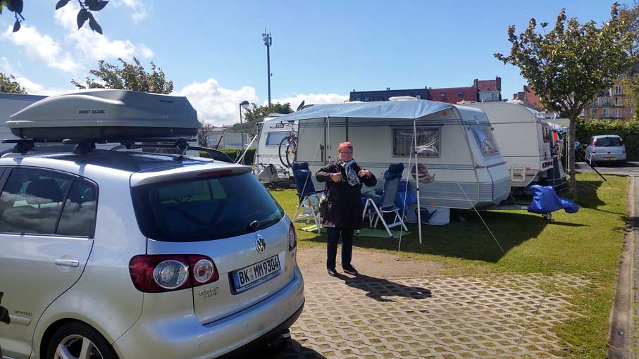 Unser Stellplatz auf dem Camping Astrid in Bredene-an-Zee