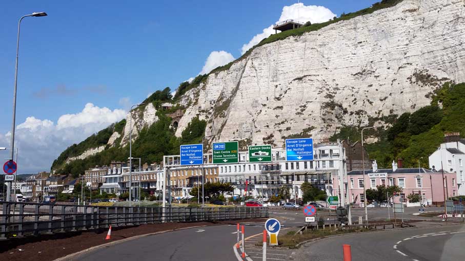 Auf dem Weg zum Fährhafen in Dover