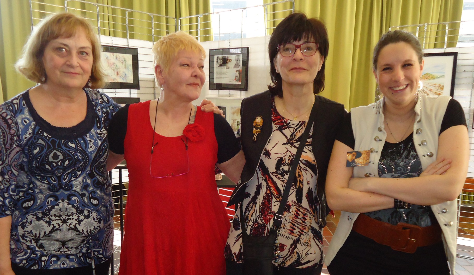 Dominique Petit, Annie  Malengreau, moi et Célia Barbiot - Mons - Belgique