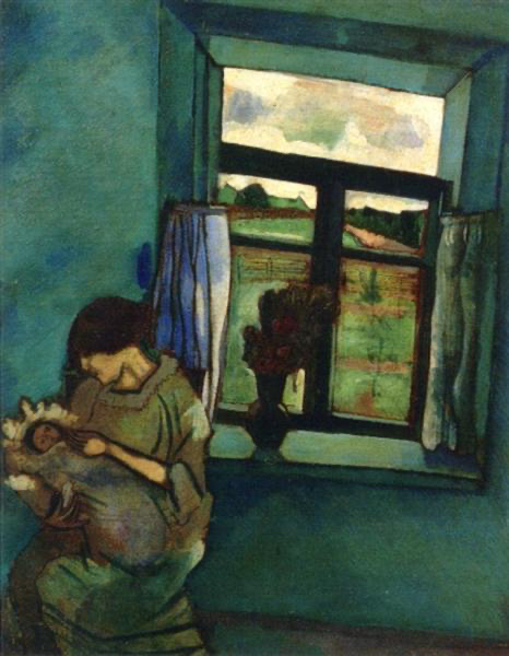 Bella and ida by the window, 1916