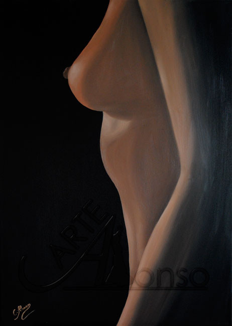 Seitlich (2012), Öl & Acryl auf Leinwand, 100 x 70 cm 