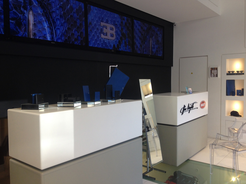 Allestimento negozio Bugatti Store Montecarlo