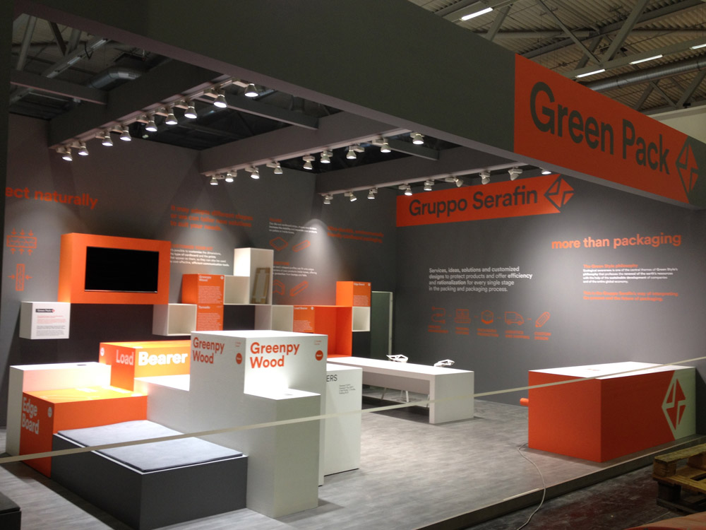 Decorazione stand fiera Pack-ima Milano Italia