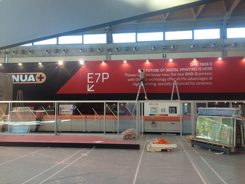 Decorazione stand fiera Cersaie Bologna
