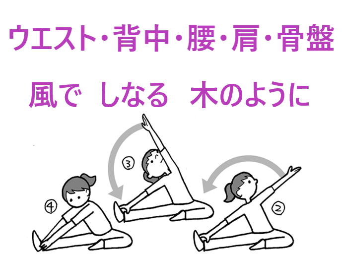 ウエスト・肩・背中・腰・骨盤ストレッチ