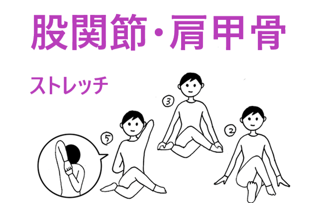 牛の顔ポ－ズ　肩甲骨周り・股関節周りのストレッチ