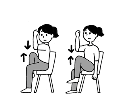 衰えがちな脚,お腹引き締める運動です。