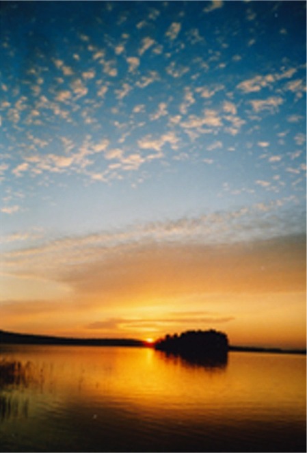 Sonnenuntergang Päijänne See Finnland