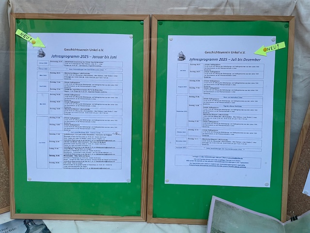 Veranstaltungskalender des Geschichtsverein Unkel e.V. - 2025