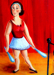 LE CIRQUE OEUVRE ORIGINALE Peinture HUILE SUR TOILE DE LIN CHRISTINE FRAGA FRENOT ART NAIF prix et disponibilités sur la page BOUTIQUE