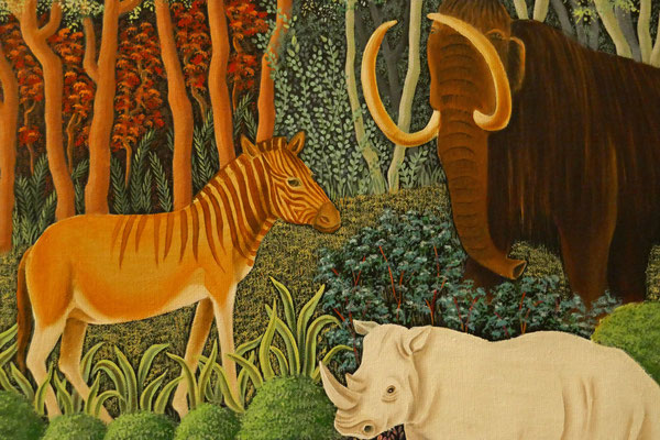 DÉTAIL PEINTURE À L'HUILE  CHRISTINE FRAGA FRENOT ART NAIF