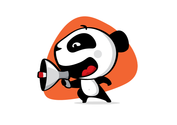 panda on the megaphone