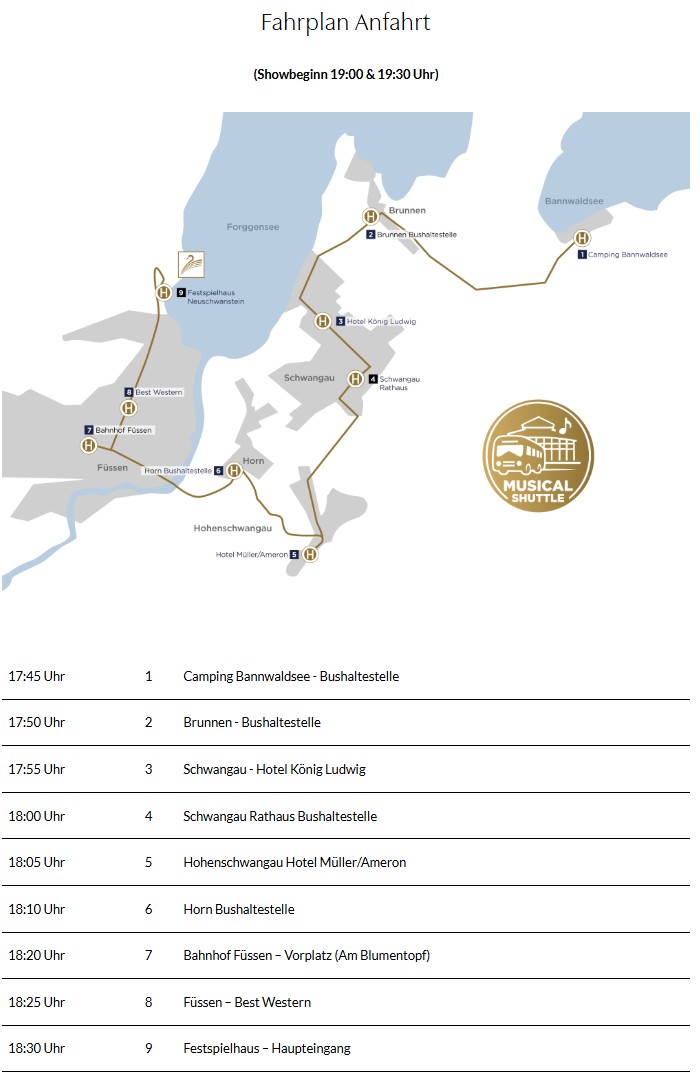 Fahrplan Musical-Shuttle