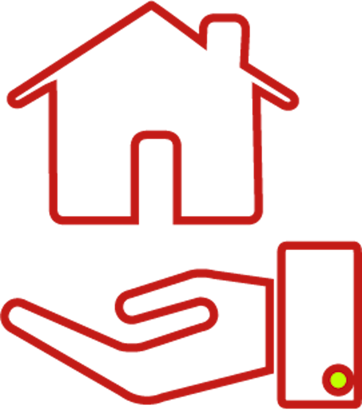 Pictogramme Assurance Emprunteur une maison au creux de la main