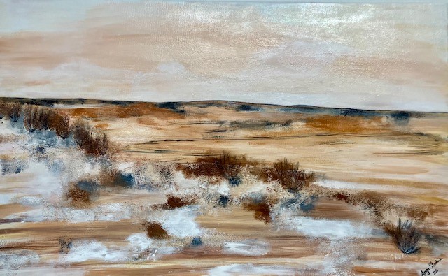 Wüstenlandschaft / Mischtechnik auf Leinwand