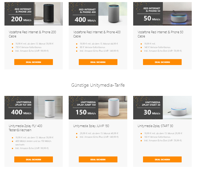 Kabel Internet Angebote Inklusive Amazon Echo Bei Verivox Checkeinfach De