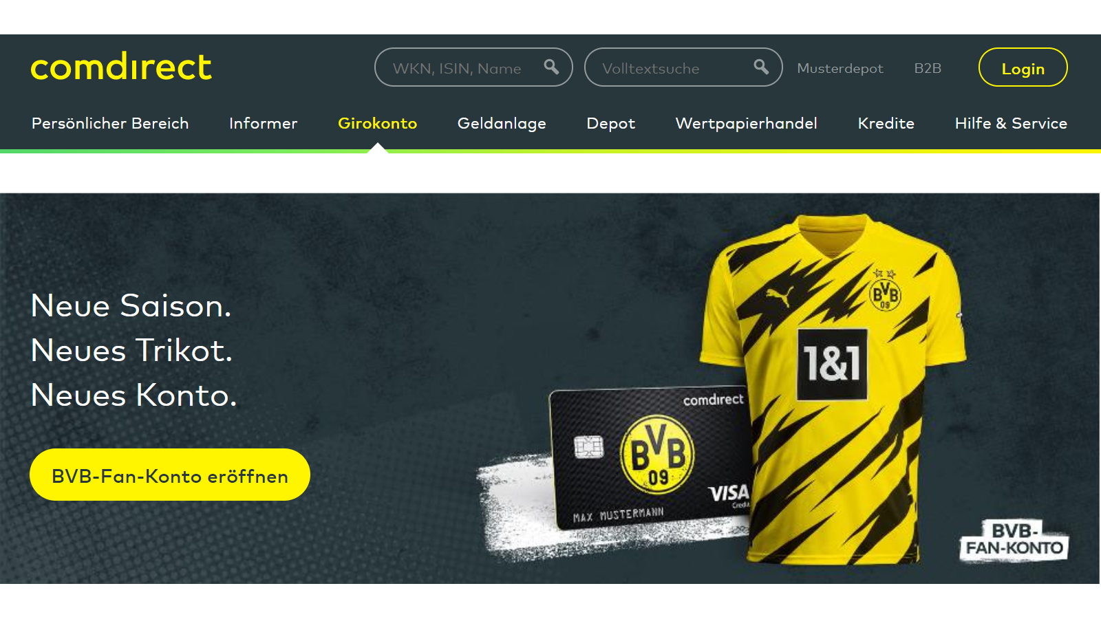 Comdirect BVB-Aktion: kostenloses Konto eröffnen & neues BVB-Trikot gratis  dazu - CheckEinfach.de