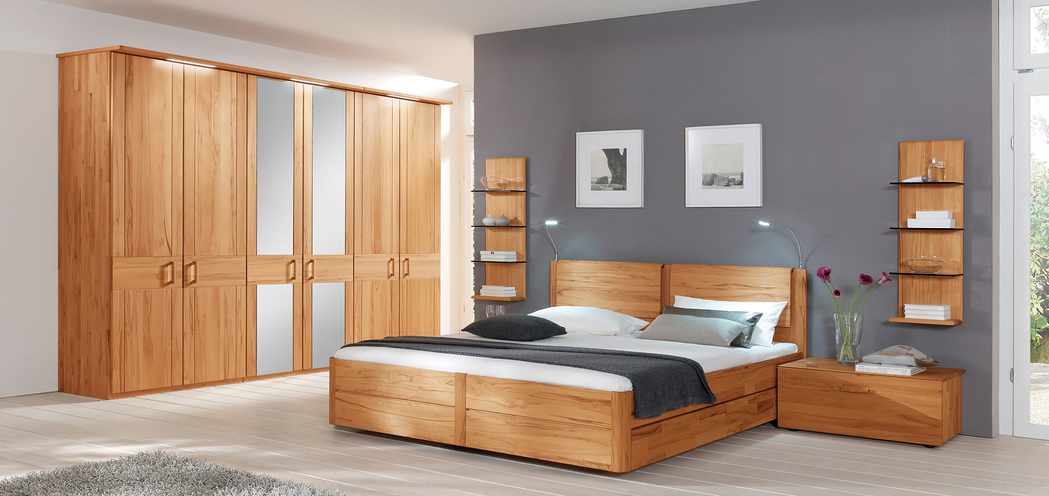 Schlafzimmer/komplett - Massivholzmöbel, Naturlatexmatratzen