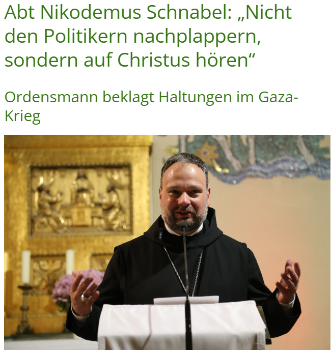 Abt Nikodemus Schnabel beim „Red Wednesday“ in der St. Clemenskirche in Berlin. © Kirche in Not
