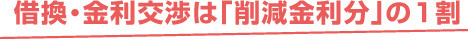 既存ローンの借換・金利交渉については「削減金利分」の１割