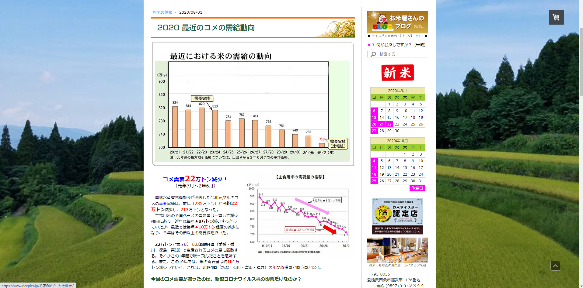 お米屋さんによって書かれた専門性の高い記事