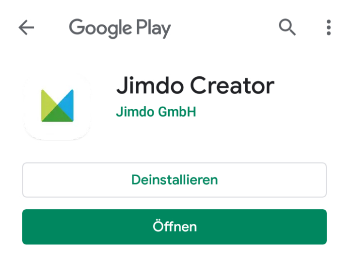 Jimdo Creator im Google Play Store