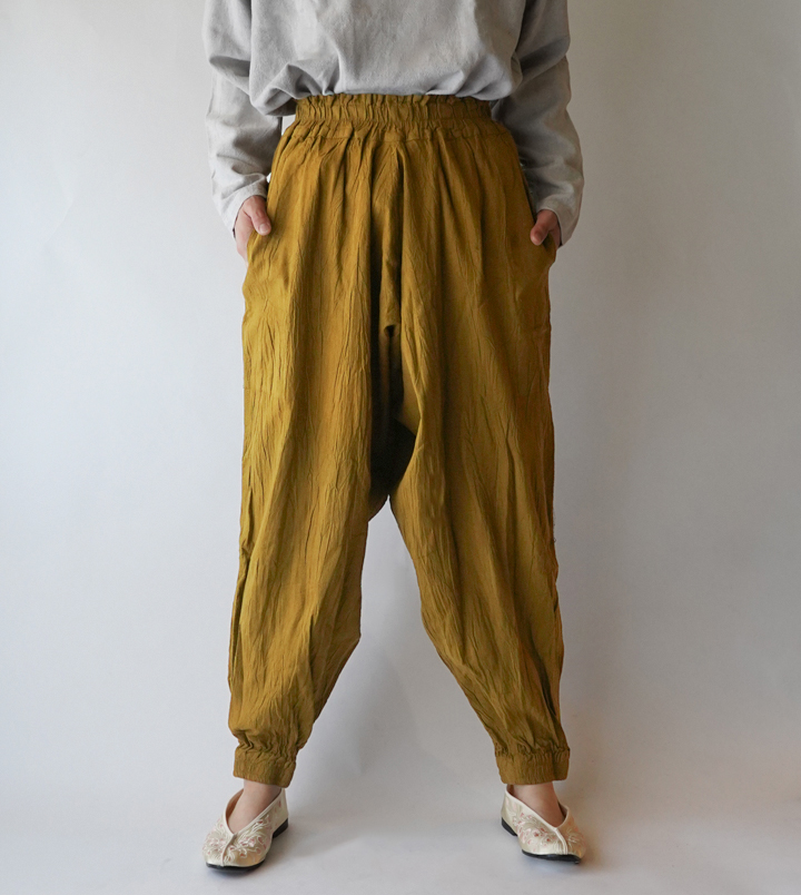 ヂェン先生の日常着　太極拳パンツ　　　　　　　　　　 Sサイズ 生成り ヂェン先生の日常着 太極拳パンツ厚地 - ANANDASIA