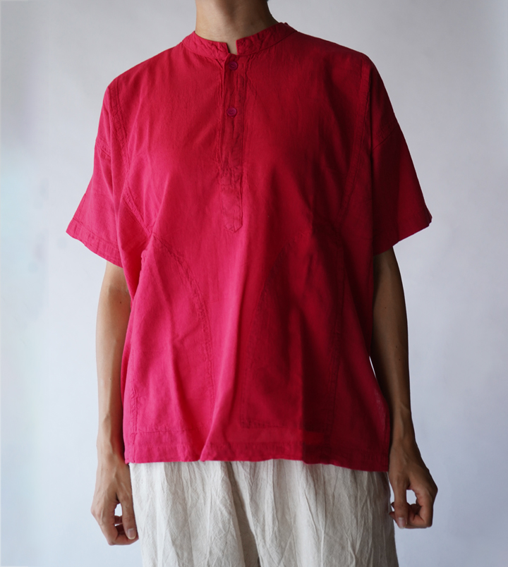 ヂェン先生の日常着 ヘンリーTシャツ半袖 - ANANDASIA