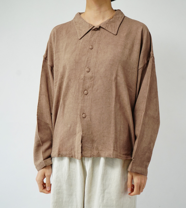 ヂェン先生の日常着 くるみぼたんブラウス長袖 - ANANDASIA