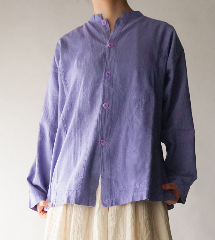 開襟シャツ 長袖薄地 - ANANDASIA