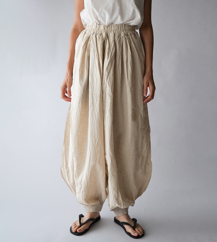 ヂェン先生の日常着 バルーンパンツ 未着用 生成M 綿麻 ヂェン先生の