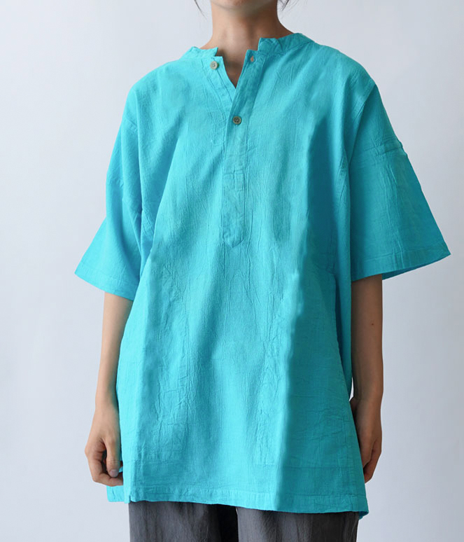 充実の品 ヂェン先生の日常着 ヘンリーTシャツ半袖 - ANANDASIA トップス