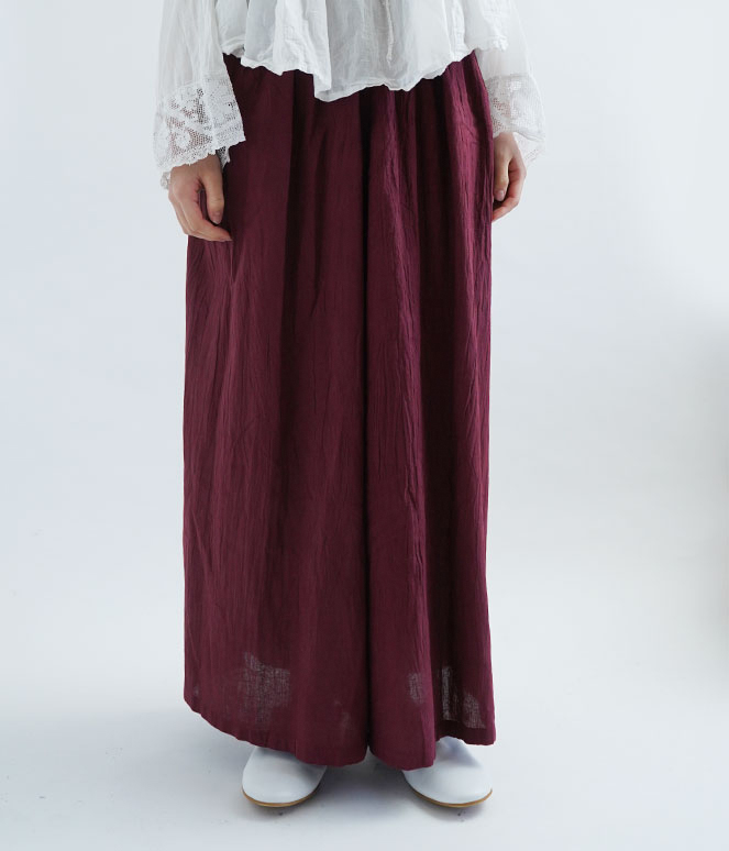 ヂェン先生の日常着　ワイドパンツ　パープル　M ヂェン先生の日常着｜ワイドパンツ / パープル- ファッション