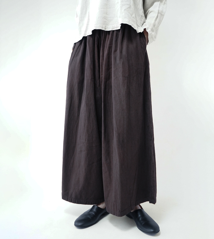 ヂェン先生の日常着 ワイドパンツ厚手 - ANANDASIA