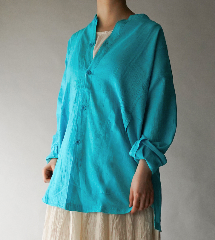 開襟シャツ 長袖薄地 - ANANDASIA