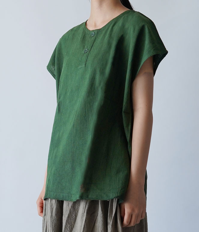 ヂェン先生の日常着 ヘンリーキャップスリーブ - ANANDASIA