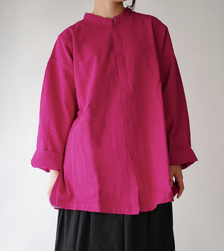 ヂェン先生の日常着 開襟シャツ 長袖厚地 - ANANDASIA